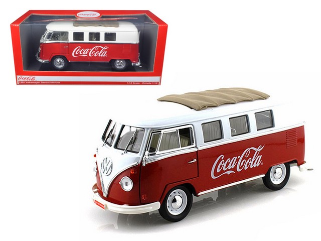 Motorcity Classics 397471 1-18 1962 Volkswagen Samba Bus Van Coca Cola Red & White