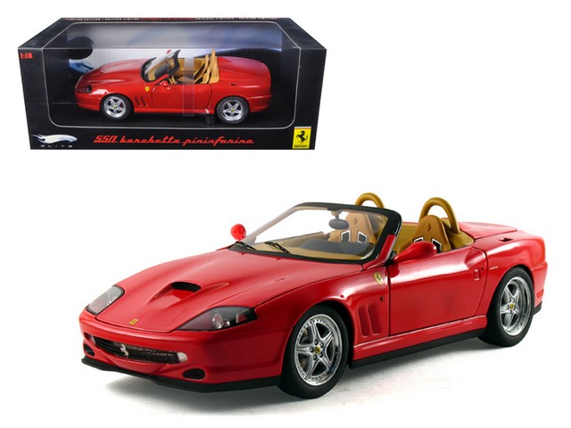 N2054 Ferrari 550 Barchetta Pininfarina Red Elite Edition 1-18 Diecast Model Car