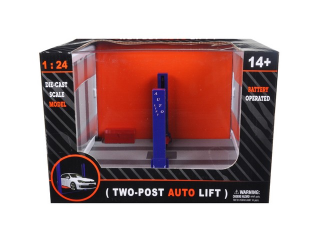 9908 Battery Operated Two Post Auto Lift For 1-24 Scale Model Cars