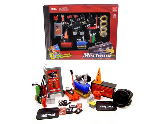18415 Mechanic Accessory Set For 1-24 Scale Cars 23 Pieces