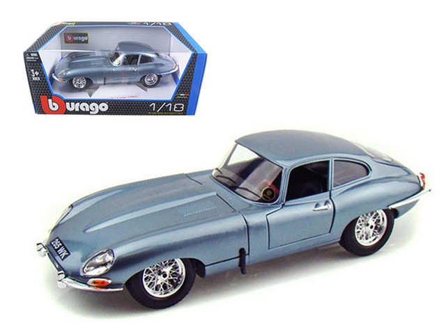 B 12044bl 1961 Jaguar E Type Coupe Blue 1-18 Diecast Model Car