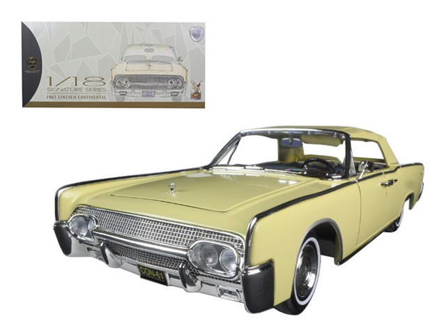 20088y 1961 Lincoln Continental Yellow 1-18 Diecast Model Car