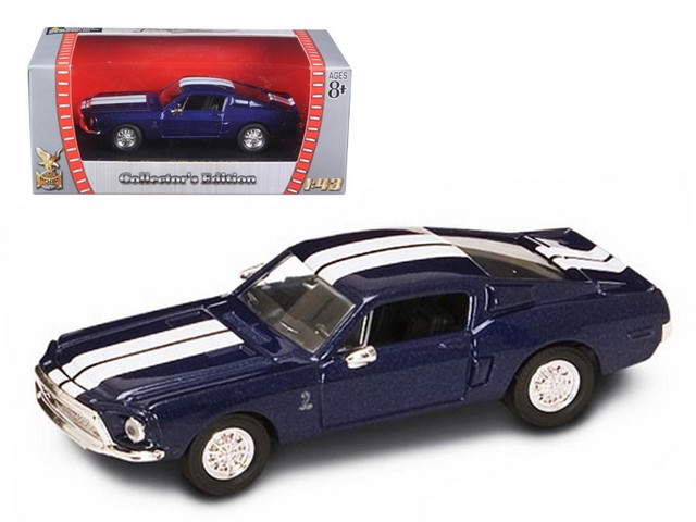 94214bl 1968 Shelby Gt 500 Kr Blue 1-43 Diecast Model Car