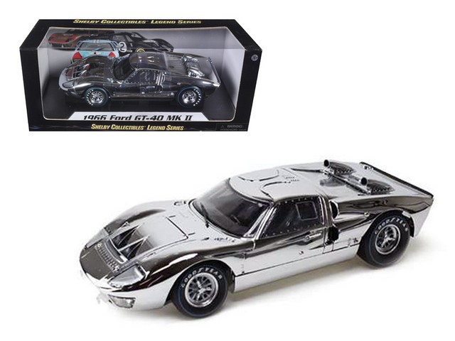 Sc413 1966 Ford Gt40 Chrome Edition Limited To 500 Piece Worldwide 1-18 Diecast Car Model