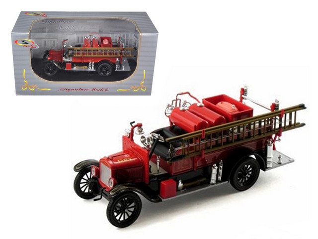 32313r-bk 1926 Ford Model T Fire Engine Red & Black 1-32 Diecast Model Car