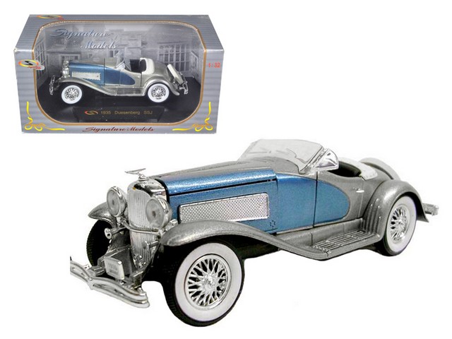 32318s 1935 Duesenberg Ssj Blue Silver 1-32 Diecast Model Car