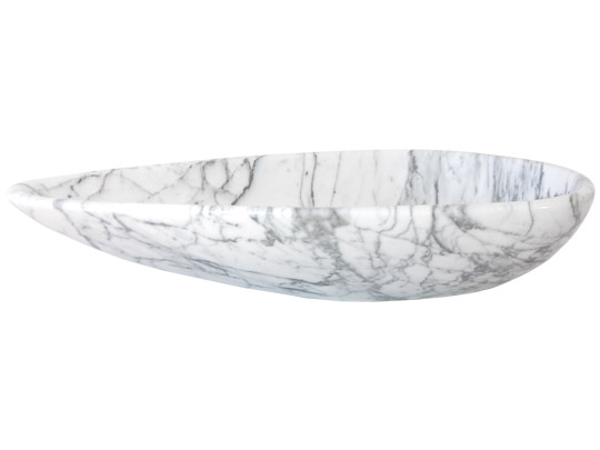 Eb-s024cw-p Pod Shaped Vessel Sink, Carrara White Marble