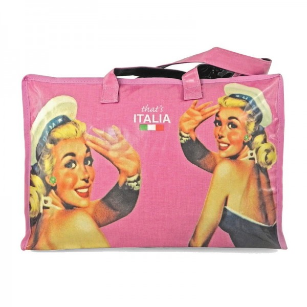 Thbo03 Shopper Pin Up Tote Bag - Pink - 11.8 X 4.7 X 17.7 In.