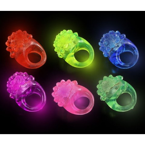 Bumpy Shaped Flashing Ring, Assorted Color - Pack Of 24