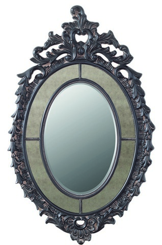 Galaxy Home Decorations G029 Crown Top Traditional Brown Wall Mirror - 61.4 X 39 X 2.4 In.