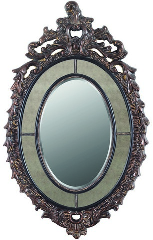 Galaxy Home Decorations G030 Crown Top Traditional Brown Wall Mirror - 39 X 61.4 X 2.4 In.