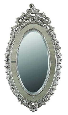 Galaxy Home Decorations G032 Crown Top Traditional Silver Wall Mirror - 78.7 X 42.1 X 2.56 In.