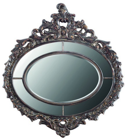 Galaxy Home Decorations G033 Crown Top Traditional Brown Wall Mirror - 52 X 47.6 X 2.56 In.