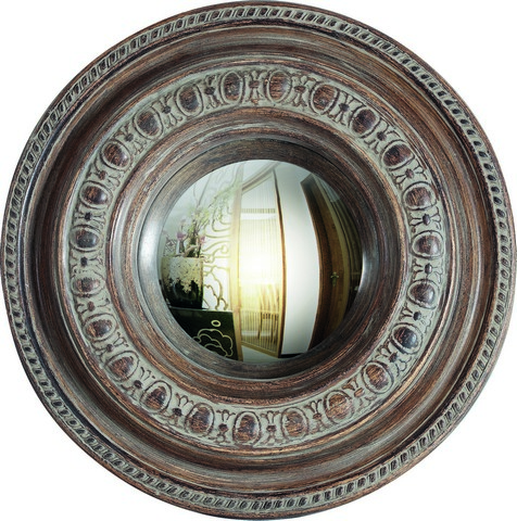 Galaxy Home Decorations G045 Round Traditional Brown Wall Mirror - 19.7 X 19.7 X 3.15 In.
