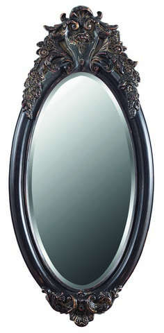Galaxy Home Decorations G058 Crown Top Traditional Black Wall Mirror - 57.1 X 26.4 X 2.56 In.
