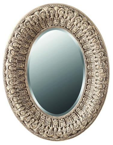 Galaxy Home Decorations G059 Oval Traditional White Wall Mirror - 42.5 X 54.7 X 4.3 In.