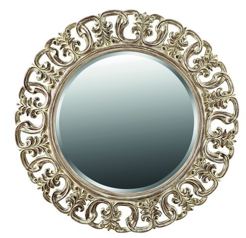 Galaxy Home Decorations G070 Round Traditional White Wall Mirror - 52.8 X 52.8 X 2.8 In.