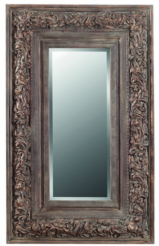 Galaxy Home Decorations G078 Traditional Brown Wall Mirror - 91.3 X 56.3 X 4.33 In.