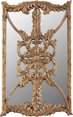 Galaxy Home Decorations G160 Crown Top Traditional Gold Wall Mirror - 53.5 X 33.1 X 2 In.