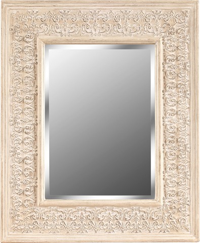 Galaxy Home Decorations G180 Traditional White Wall Mirror - 42.5 X 34.3 X 1.8 In.