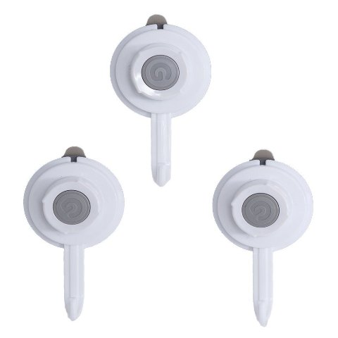 Sh-001smart Hook Plastic Multi-use Air Tight Seal 3.3lb Loaded Wall Hanger In White 3-pack