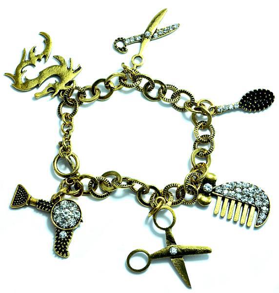 Hj-2 Hairdresser Charm Bracelet, Gold