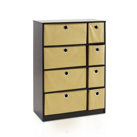 Econ Storage Organizer Cabinet With Bins, Espresso & Light Brown - 32.3 X 23.8 X 9.3 In.