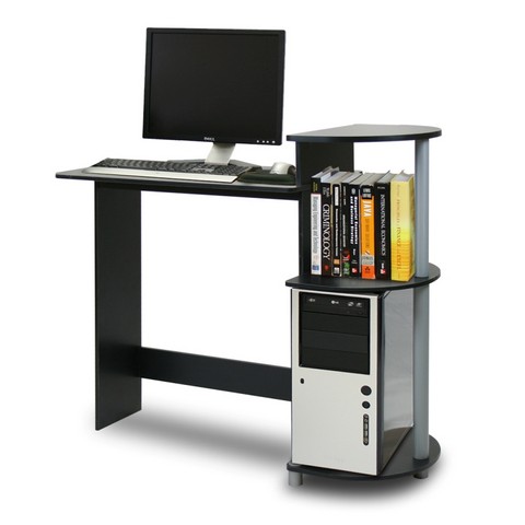 Compact Computer Desk, Black & Grey - 33.6 X 39 X 15.6 In.