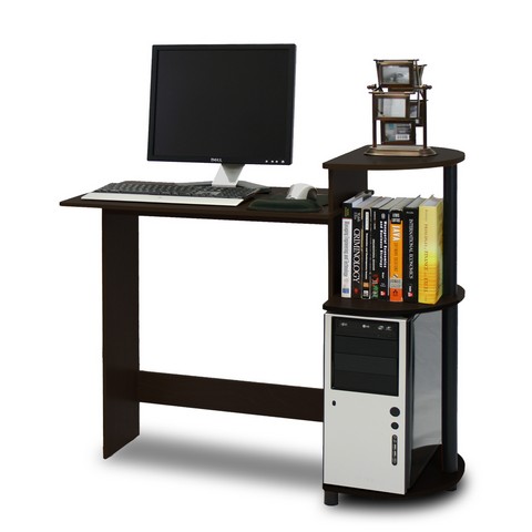 Compact Computer Desk, Espresso & Black - 33.6 X 39 X 15.6 In.