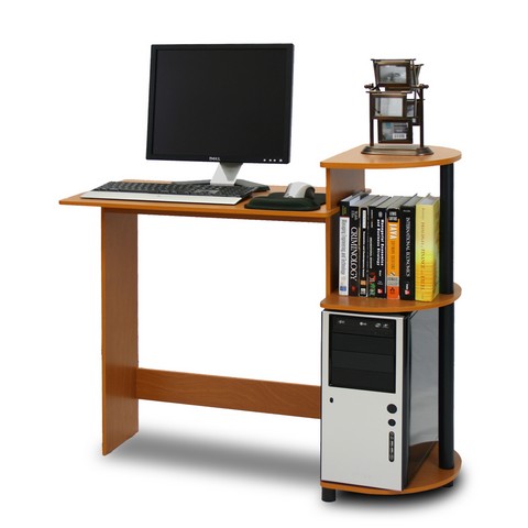 Compact Computer Desk, Light Cherry & Black - 33.6 X 39 X 15.6 In.