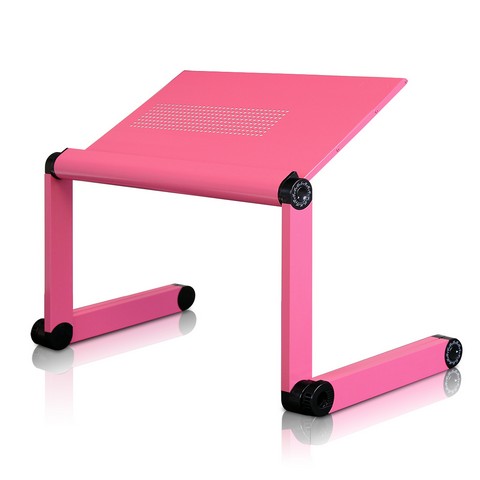 Premium Aluminum 360 Adjustable Portable Folding Lap Desk, Pink - 1.38 X 22 X 11.4 In.