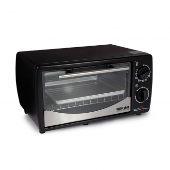Toaster Oven Broiler With Stainless Steel Front, 9 Ltr, Black