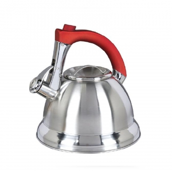 63017.02 Mr. Collinsbroke 2.4 Qt. Stainless Steel Tea Kettle With Red Handle