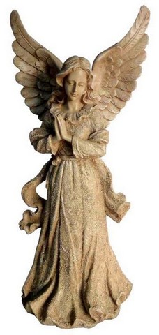 77876ws Angel Stand With Wings Up Statue, Sand