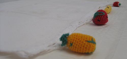 Ttt-005 Hand Crocheted Fruit Mix Tea Towel