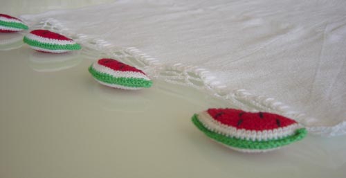 Ttt-007 Hand Crocheted Watermelon Tea Towel