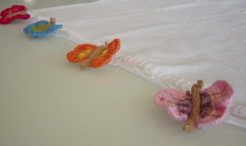 Ttt-047 Hand Crocheted Butterfly Tea Towel
