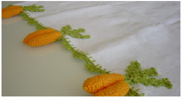 Ttt-074 Hand Crocheted Carrot Tea Towel