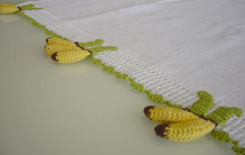 Ttt-077 Hand Crocheted Banana Tea Towel