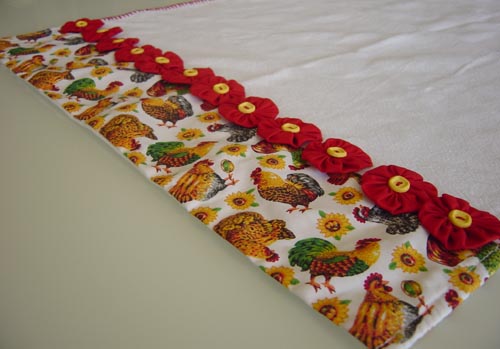 Ttt-091 Hand Crocheted Farm Fuxico Tea Towel