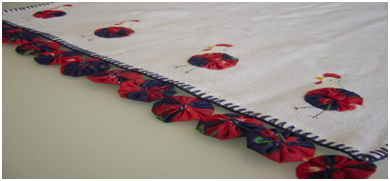 Ttt-092 - Bk Hand Crocheted Rooster & Hen Tea Towel, Black