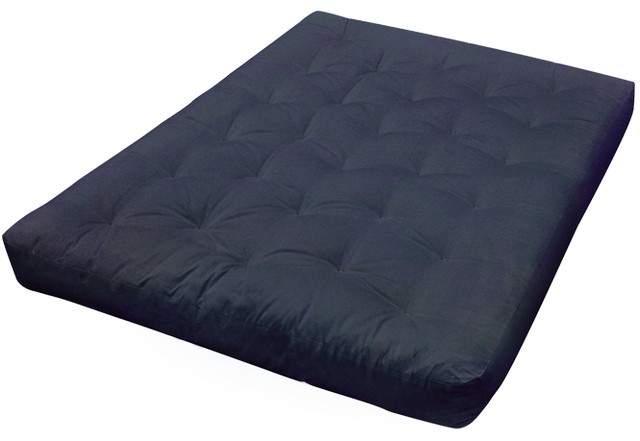 707 8 In. All Cotton 39 X 80 In. Microfiber Futon Mattress, Blue - Twin Extra Large