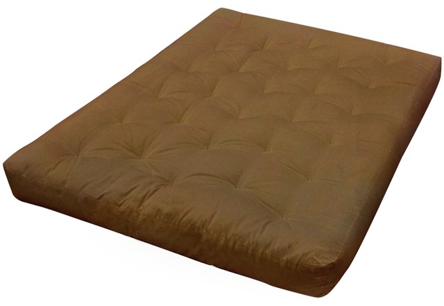 707 8 In. All Cotton 39 X 80 In. Microfiber Futon Mattress, Chocolate - Twin Extra Large