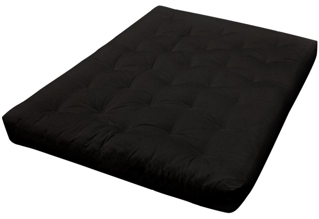 604 4 In. All Cotton 21 X 54 In. Loveseat Ottoman Microfiber Futon Mattress, Black