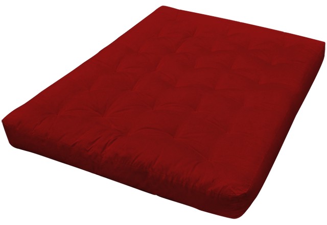 604 4 In. All Cotton 39 X 80 In. Microfiber Futon Mattress, Burgundy - Twin Extra Large