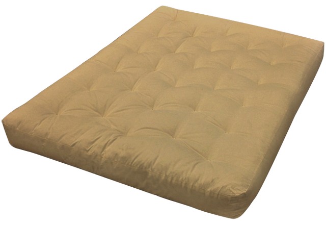 606 6 In. All Cotton Cott Size 30 X 75 In. Microfiber Futon Mattress, Tan