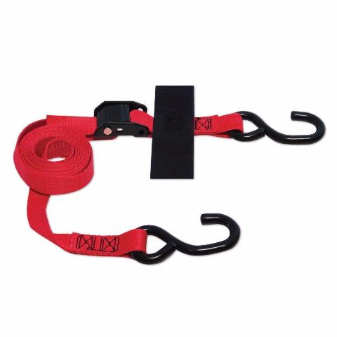1 X 8 In. S-hook Strap With Hook & Loop Storage Fastener, Cam Red