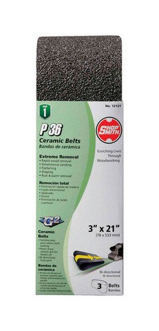 12121 6 3 X 21 In. 36 Grit Ceramic Belt 3 Per Pack