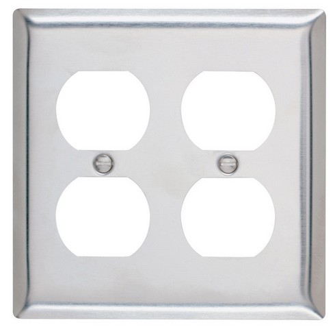 Ss82cc10 Stainless Steel 2 Gang Duplex Receptacle Plate