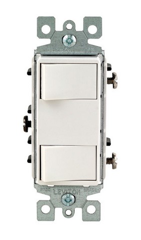01754-0ws Leviton White Double Combination Switch